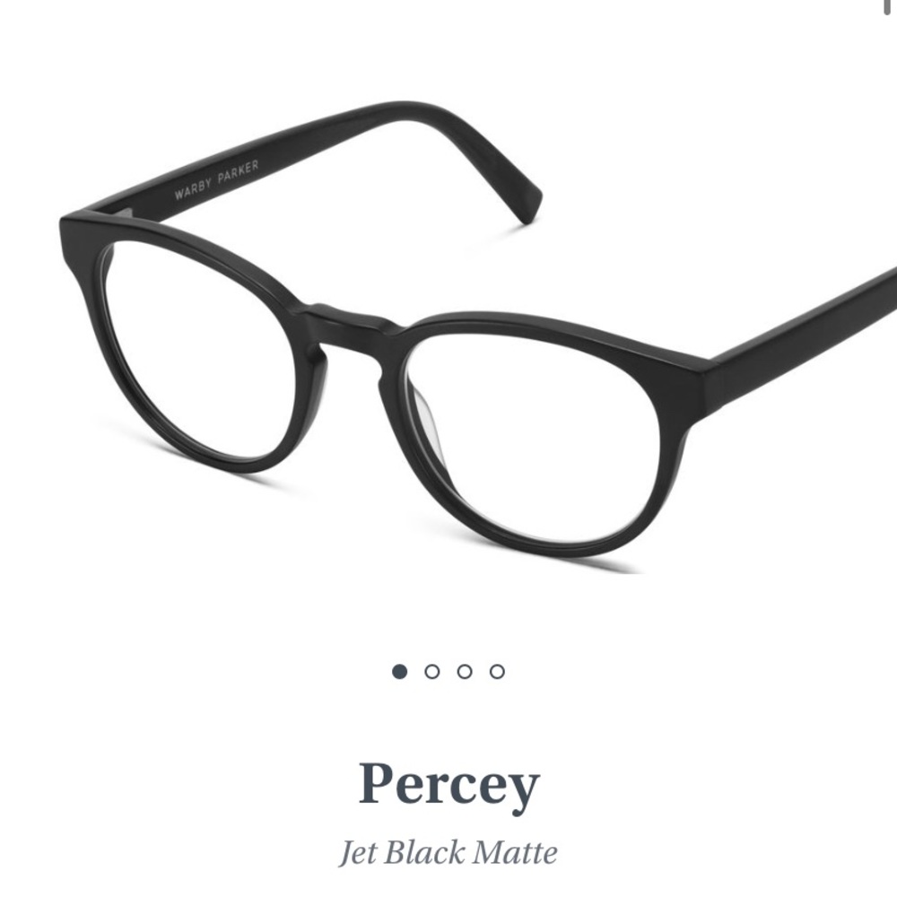 Warby Parker Matte Jet Black Frames - Style: PERCEY (Non-prescription frames)